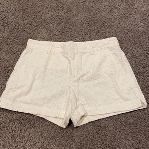 White Patterned Shorts